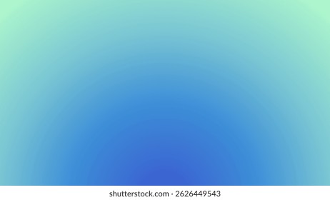 Smooth gradient background fading from deep blue to mint green in a calming color transition vector illustration background.