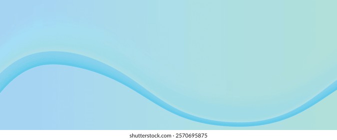 A smooth gradient background with soft blue and green hues. The background features a wavy design with a calming blue color scheme. Minimal abstract wavy gradient vector background