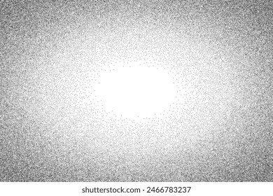 Smooth gradient black noise grain background isolated on a transparent background. Dotwork grunge halftone pattern. Grainy stochastic stipple transition texture. Vector illustration