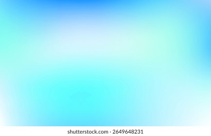 Gradiente suave mistura tons de azul esverdeado e azul céu claro, criando um fundo vetor abstrato fresco, fresco e mínimo perfeito para projetos limpos e modernos