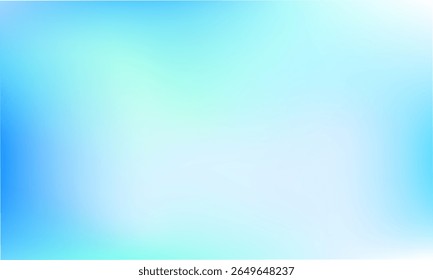 Gradiente suave mistura tons de azul esverdeado e azul céu claro, criando um fundo vetor abstrato fresco, fresco e mínimo perfeito para projetos limpos e modernos