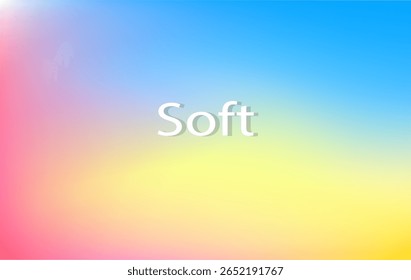 Gradiente suave que mezcla el rosa, el amarillo y el azul con transiciones suaves: perfecto para fondos de Vector abstractos pastel, de ensueño y modernos.