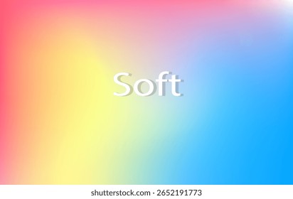 Gradiente suave que mezcla el rosa, el amarillo y el azul con transiciones suaves: perfecto para fondos de Vector abstractos pastel, de ensueño y modernos.