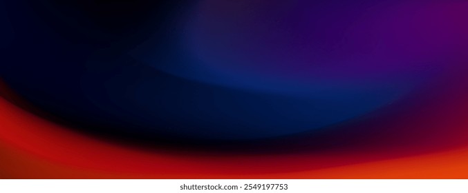 A smooth gradient blends deep red, orange, dark blue, and purple shades. 