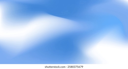 Smooth gradient clouds sky background with bright blue and white shades. Perfect for airy seasonal banners. Pastel vector illustration