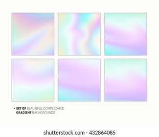 Smooth gradient colorful abstract vintage backgrounds collection
Multicolored blurred background set. template for web, interface internet, business, social media, sail, wedding, trendy card design 

