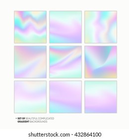 Smooth gradient colorful abstract vintage backgrounds collection
Multicolored blurred background set. template for web, interface internet, business, social media, sail, wedding, trendy card design 
