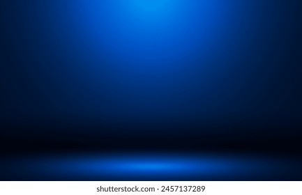 smooth gradient dark blue light studio room with copy space for you design background