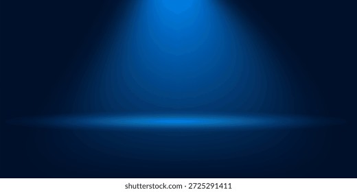 Gradiente liso azul oscuro luz sala de estudio con espacio de copia para su diseño de fondo