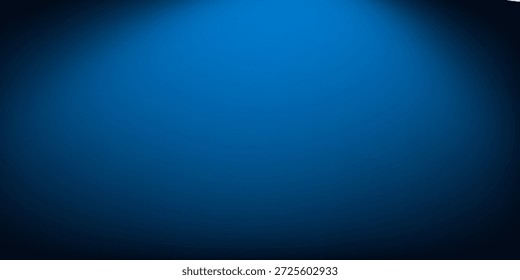 Gradiente liso azul oscuro luz habitación de estudio con espacio de copia para su diseño de fondo, ilustración de Vector