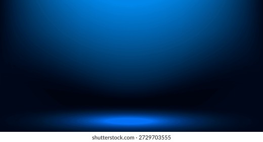 Gradiente liso azul oscuro luz sala de estudio con espacio de copia para su diseño de fondo