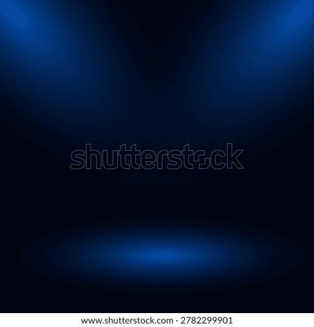 smooth gradient dark blue light studio room with copy space for you design background