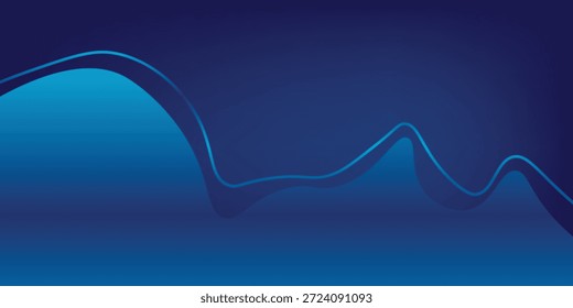 Gradiente suave de azul marino profundo a cian brillante con sutiles curvas fluidas.