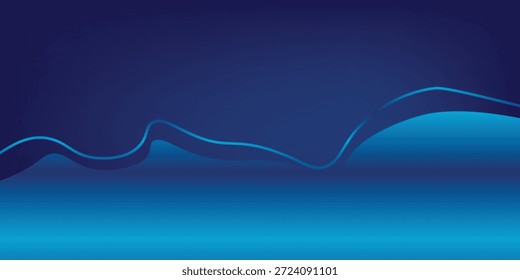 Gradiente suave de azul marino profundo a cian brillante con sutiles curvas fluidas.