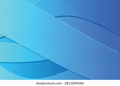 Smooth gradient fluid waves in deep blue and cyan hues