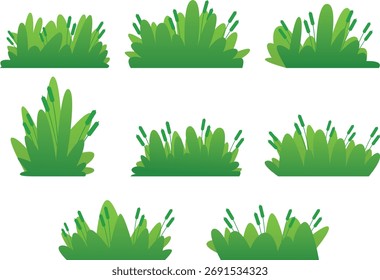 A smooth gradient grass vector design, perfect for nature-themed visuals, eco-friendly branding, or landscape illustrations.
