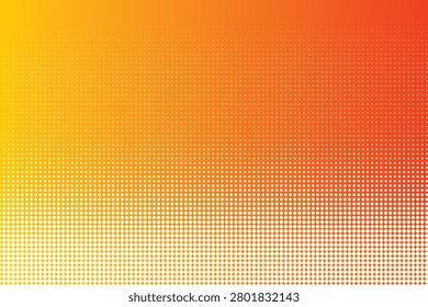 Smooth gradient halftone transition from yellow to red orange