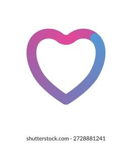 smooth gradient Love Icon Design