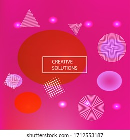 Smooth gradient mesh background. Commercial backdrop with colored bubbles and white shapes. Vector illustration vintage. Red modern abstract design for mobile app and user interface.