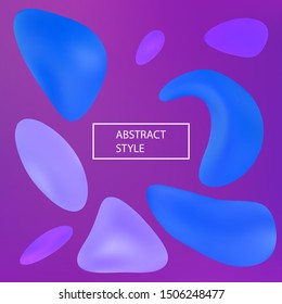 Smooth gradient mesh background. Creative backdrop with colored liquid shapes. Vector illustration layout. Violet and blue celebration template for your graphic design, user interface or app.