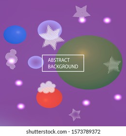 Smooth gradient mesh background. Dynamic backdrop with colored bubbles and white shapes. Vector illustration flyer. Pink modern abstract design for mobile app and user interface.