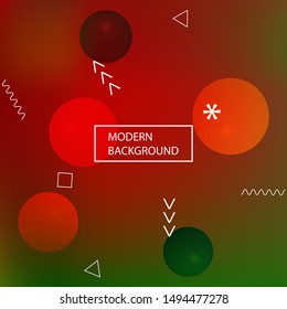 Smooth gradient mesh background. Fluid backdrop with colored bubbles and white shapes. Vector illustration elements. Red modern abstract design for mobile app and user interface.