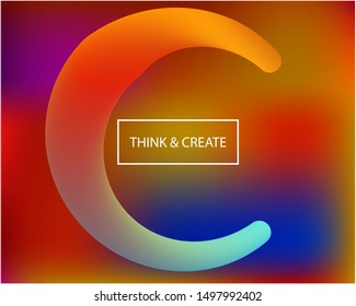 Smooth gradient mesh background. Original creative backdrop with a blend. Blue, orange, violet and red eco template for your projects, poster, banner or graphic design.