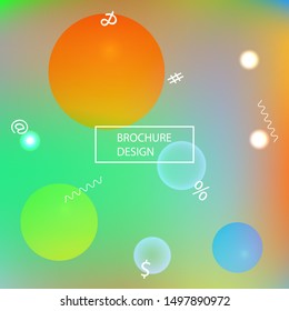 Smooth gradient mesh background. Vector illustration vintage. Fresh backdrop with colored bubbles and white shapes. Blue modern abstract design for mobile app and user interface.