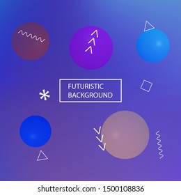 Smooth gradient mesh background. Vector illustration elements. Minimal backdrop with colored bubbles and white shapes. Blue modern abstract design for mobile app and user interface.