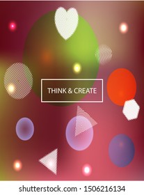 Smooth gradient mesh background. Vector illustration pastel. Minimal backdrop with colored bubbles and white shapes. Red modern abstract design for mobile app and user interface.