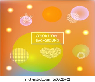 Smooth gradient mesh background. Vector illustration art. Futuristic backdrop with colored bubbles and white shapes. Orange modern abstract design for mobile app and user interface.