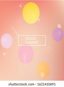 Smooth gradient mesh background. Vector illustration elements. Liquid backdrop with colored bubbles and white shapes. Yellow modern abstract design for mobile app and user interface.