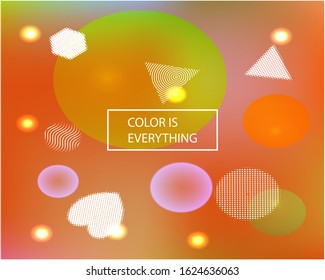 Smooth gradient mesh background. Vector illustration elements. Minimal backdrop with colored bubbles and white shapes. Blue modern abstract design for mobile app and user interface.