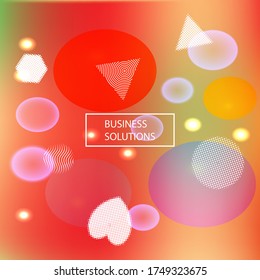 Smooth gradient mesh background. Vector illustration layout. Flat backdrop with colored bubbles and white shapes. Blue modern abstract design for mobile app and user interface.