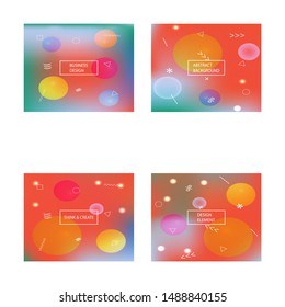 Smooth gradient mesh backgrounds. Original backdrop with simple muffled colors. Vector illustrations set. Red modern abstract backdrops for mobile app and user interface.