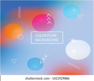 Smooth gradient mesh. EPS. Vector illustration flat. Graceful splash and spreading spot. Blue vector gradient mesh with soft acrylic transitions.