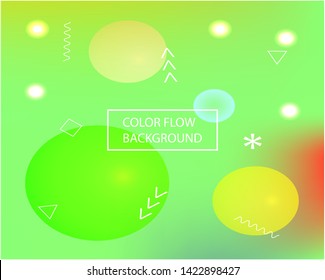 Smooth gradient mesh. Pretty splash and spreading spot. EPS. Vector illustration presentation. Green vector gradient mesh with soft acrylic transitions.
