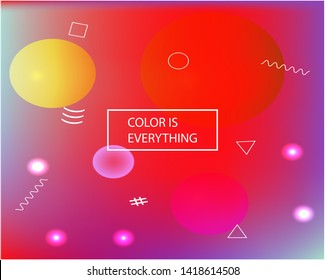 Smooth gradient mesh. Random splash and spreading spot. EPS. Vector illustration flyer. Red vector gradient mesh with soft acrylic transitions.