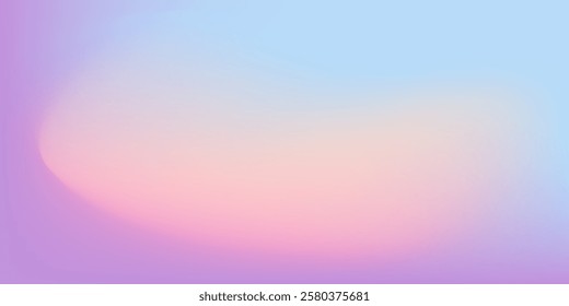 Smooth gradient sky background with soft blue, purple and pink shades. Pastel vector gradient background. Perfect for light and airy seasonal banners.