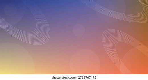 Ein glatter Farbverlauf, der von Gelb und Orange zu Lila und Blau übergeht, mit subtilen Lichteffekten und geometrischen Mustern.