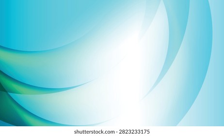 Smooth gradient waves blending soft blue and green colors design