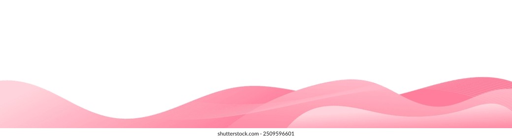 Smooth gradient waves in pink and white create a gentle abstract background, ideal for clean and modern visuals