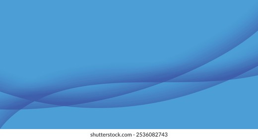 Smooth gradient waves in white and blue form a stylish abstract background for versatile design projects