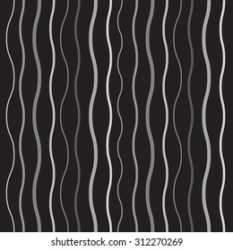 Smooth gray zigzag line on black Seamless Pattern 