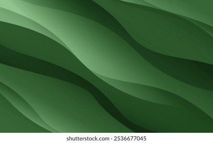 Patrón de onda abstracto verde suave que crea un efecto en capas, ideal para la naturaleza y temas ecológicos