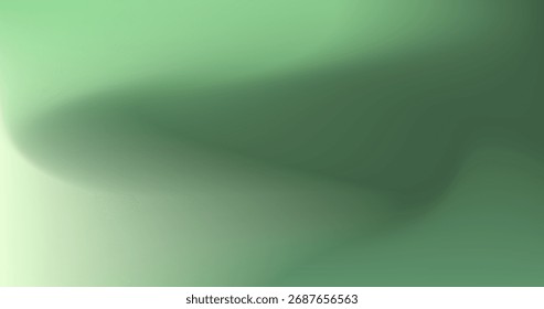 A smooth green gradient with soft curves and shading, creating a calm and natural abstract background