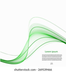 Smooth green lines with text