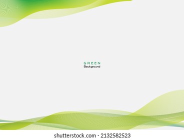 Smooth green wave line with solft light background,modern abtract template