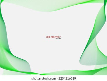 Línea de onda verde suave con fondo de luz solar,plantilla de abtracto moderno