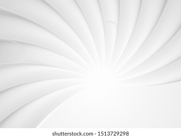 Smooth grey glossy waves abstract background. Vector swirl design